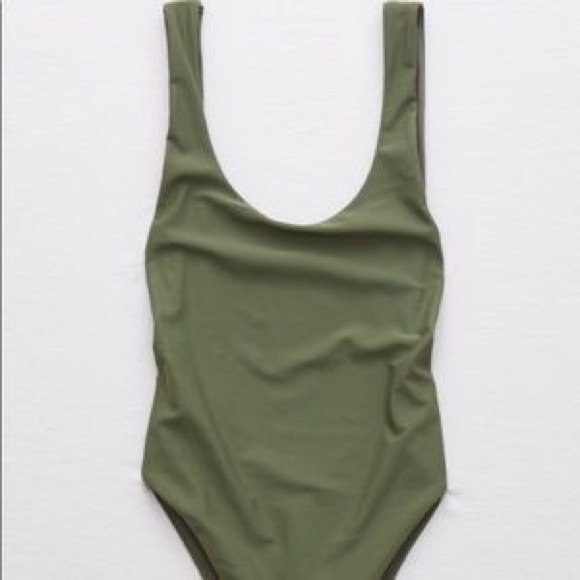 NEW AEO Olive Green scoop Side Bodysuit. Never worn - Picture 2 of 2
